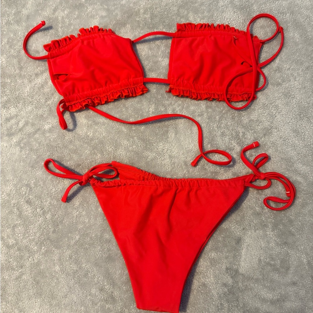 SHEIN Red Classic String Bikini